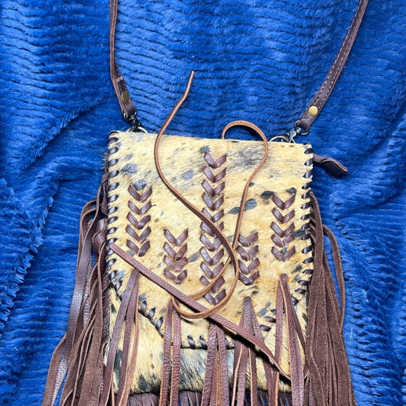 American Darling Leather Fringe Crossbody Purse Bag - Picture 7 of 10